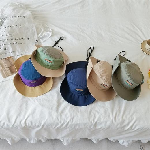 防晒出游季💥特惠活动来袭❗【西蒙日记彩标大檐渔夫帽】一站式购齐 25年新款👨👩👧👦儿童/成人亲子防晒帽🌞，轻便舒适 出行必备🏝  商品图0