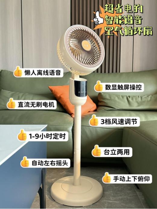 【🔥AI黑科技】智能语音空气循环扇FS-X6🌟实测3天仅需1度电⚡️限时活动秒杀！某东¥499，本团价💰仅¥99.9‼️🙀 懒人语音控制➕直流无刷电机➕数显触屏王炸组合台立两用智能循环扇‼️ 商品图2