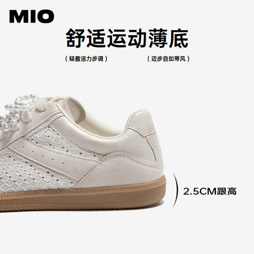 MIO米奥芭蕾女鞋串珠蝴蝶结网面德训鞋运动单鞋板鞋M254544609 商品图4