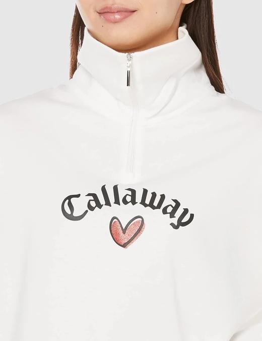 Callaway高尔夫女士 半拉链翻领 心形印花套头长袖运动衫 商品图3