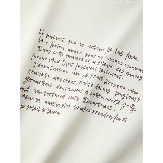 棉仓362601006-初棉艺术字母印花宽松短袖T恤 商品图3