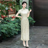 WX-25006春季新款真丝旗袍中式桑蚕丝连衣裙手工缝制送考宴席日常可穿 商品缩略图2
