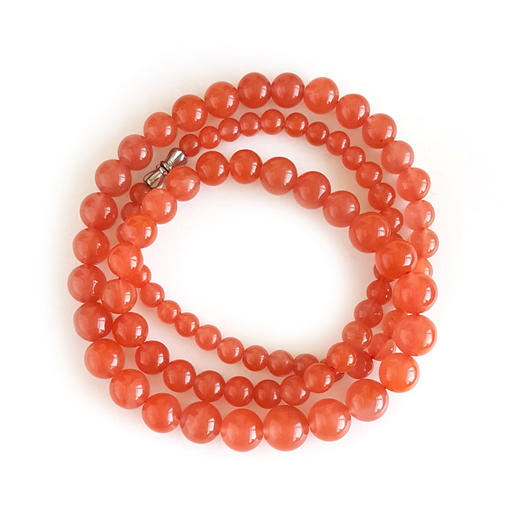 天然细腻约5.1-10.5MM樱桃红南红玛瑙项链女士现售价：1680！（特价）230425XY06 商品图0