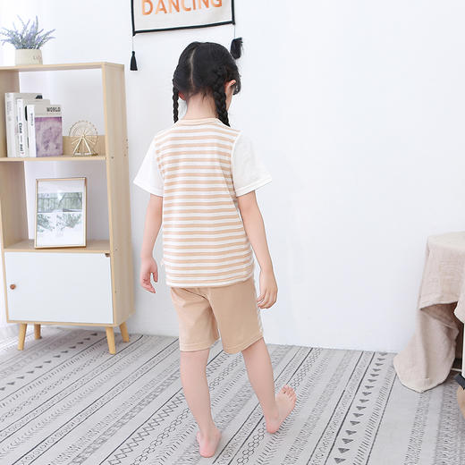 断码清仓 素道有机纯棉童装 男女圆领透气网眼T恤 夏季儿童短裤 商品图4