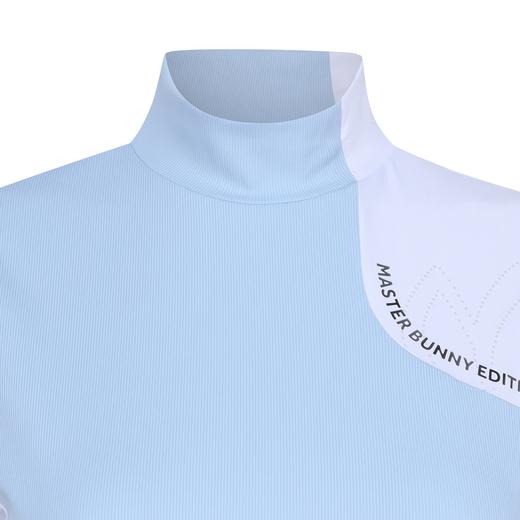 Master bunny 高尔夫女士 开叉领口 拼接竖条纹针织短袖T恤 舒适透气 商品图2