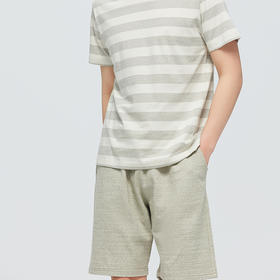 素道有机彩棉情侣针织短裤 男女纯棉沙滩裤 100%棉休闲针织五分裤