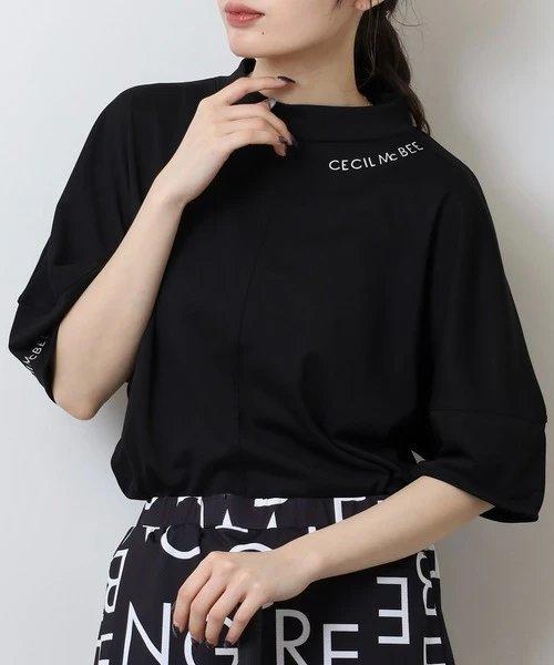 CECIL McBEE green 高尔夫女士 宽松落肩字母半袖T恤 简约舒适 商品图1