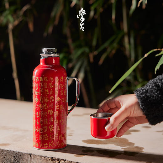学古X字在 一原传家壶百家福 百家姓联名保温壶 红色 595ml 商品图5