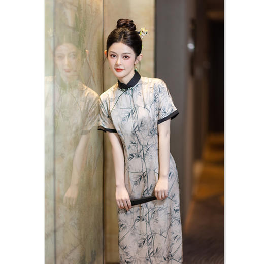 SKY 66857复古风改良中式高级感旗袍 商品图2