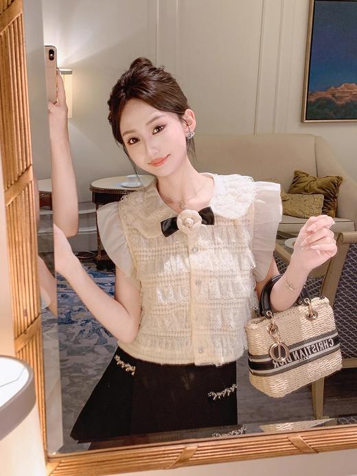 张心子【布蕾甜茶】富家千金风气质雪纺衫上衣 U2504050 商品图9