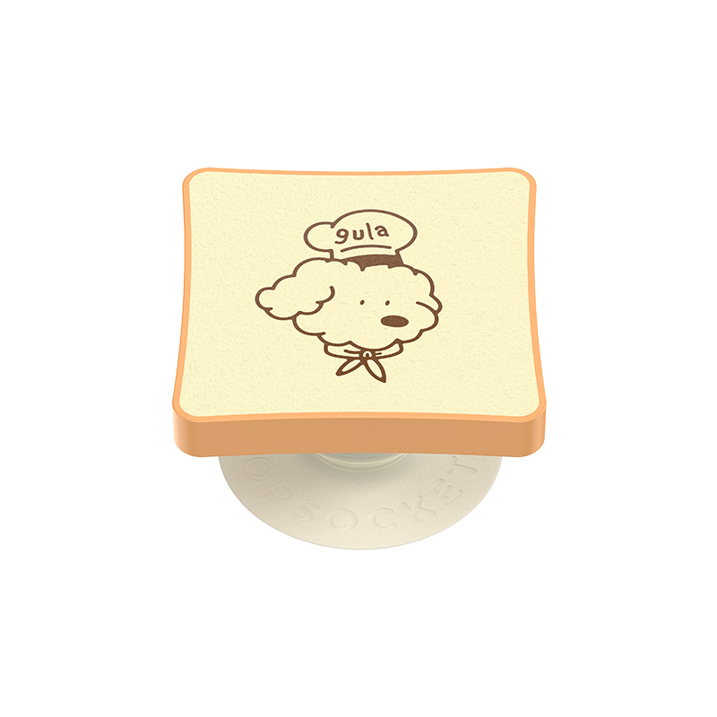 【上菜了! À Table!】一片白吐司 PopSockets x gula 联名系列 POPGRIP泡泡骚手机粘贴式气囊支架 Popout异形系列 小狗 面包 卡通