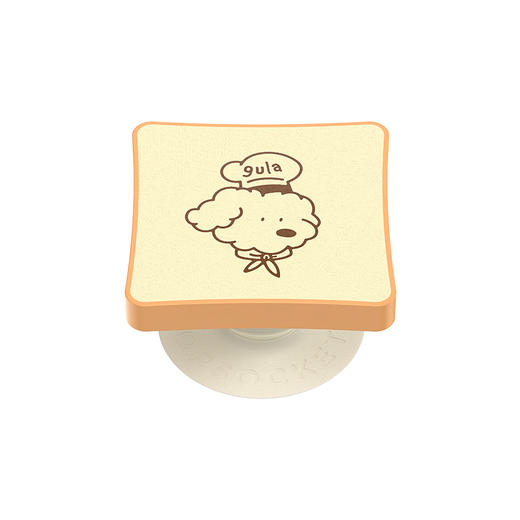 【上菜了! À Table!】一片白吐司 PopSockets x gula 联名系列 POPGRIP泡泡骚手机粘贴式气囊支架 Popout异形系列 小狗 面包 卡通 商品图0