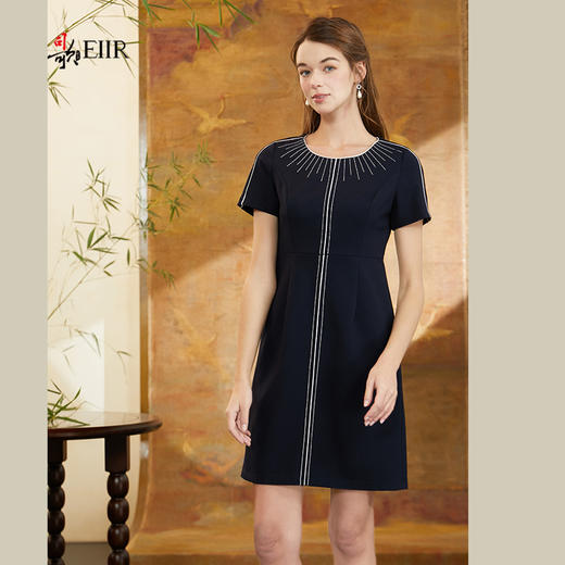 司歌休闲v领短袖连衣裙A911146X 商品图1