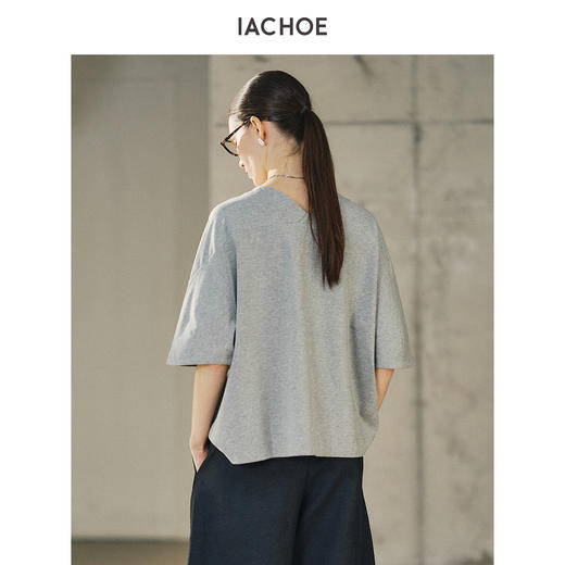 棉仓3631501005-IACHOE深V假两件T恤 商品图3