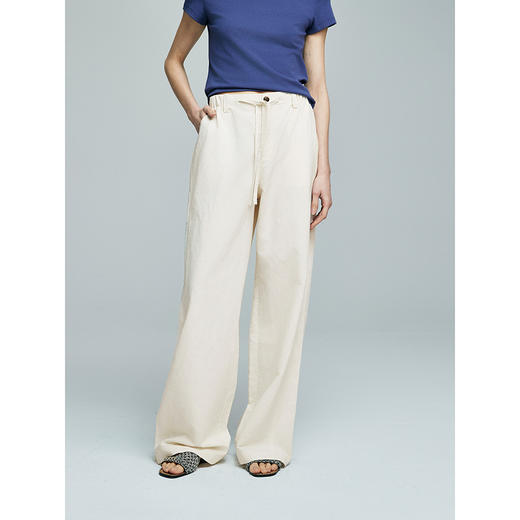 棉仓363618019-初棉麻粘分割线直筒裤 商品图1