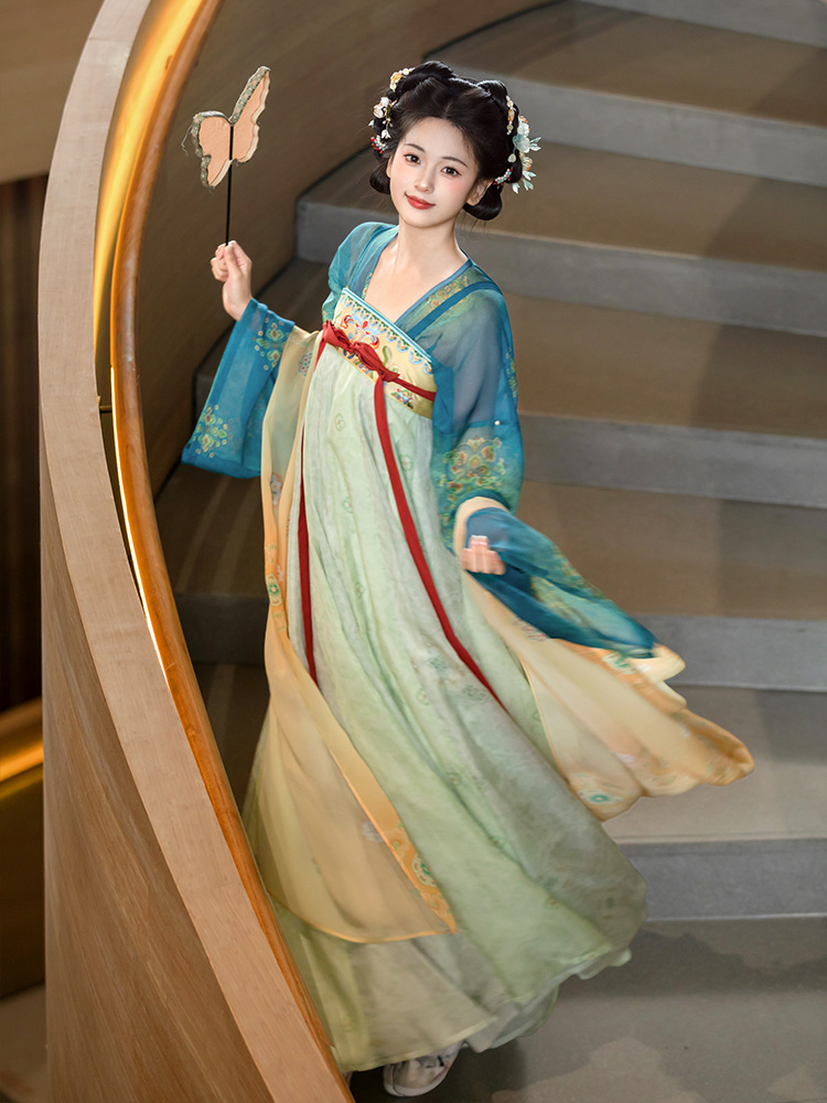 【重回汉唐春辰锦】正品原创唐制复原齐胸衫裙襦裙披帛汉服女装