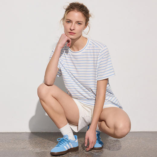 【舒适无拘束】2025春夏新款瑜伽服女天丝消臭纱 抑菌透气条纹运动服 商品图2