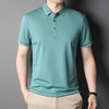 桑蚕丝短袖t恤 男士夏季新款时尚简约翻领纯色薄款polo衫男装 商品缩略图2