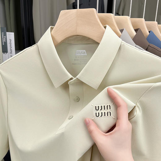 夏季半袖衫冰丝POLO衫男T上衣 短袖T恤男商务翻领 商品图6