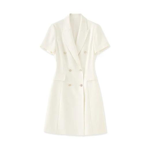 【高货wl】全新升级【铂金会员330/天猫449/差价119】(00555)洛诗琳高级感气质通勤翻领双排扣西装裙职业收腰显瘦裙子女 商品图4