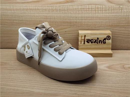 2024年豪行春季新款正品真皮板鞋休闲舒适平底系带女单鞋24171506 商品图0