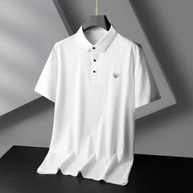 【冰丝】【DG】大依优型大码休闲纯色Polo衫冰丝凉感翻领百搭半袖体恤夏季胖子上衣
