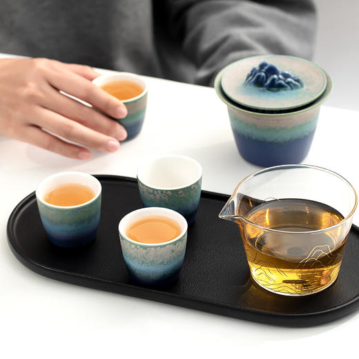 【故宫茶具】千里江山窑变快客杯茶具茶杯套装乔迁母亲节生日礼物 商品图5