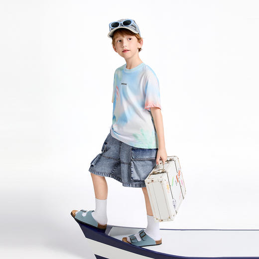 【实体店同款】男童全腰牛仔中裤夏季新款安奈儿童装AB526661 商品图5