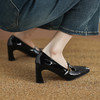 【预售5天】渐变色尖头漆皮时尚高跟鞋复古玛丽珍中古鞋春夏百搭QQJFG&JZ-1818F 商品缩略图1
