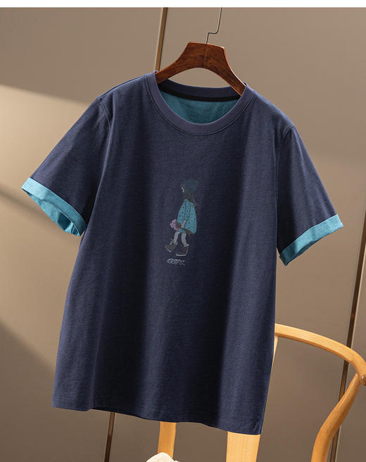 葡萄牙小众品牌！2025童趣印花宽松大码圆领纯棉短袖休闲T恤女显瘦！ 商品图6