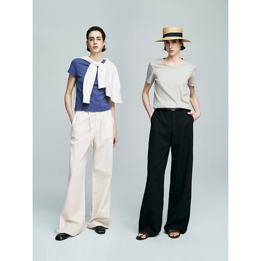 棉仓363618019-初棉麻粘分割线直筒裤 商品图4