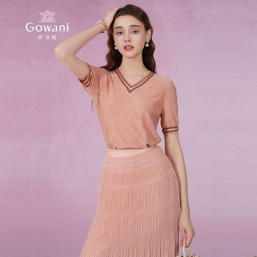 乔万尼桑蚕丝冰丝针织衫新款重磅提花设计EM2M858 商品图4