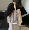 【敦煌菱形纹托特包】大容量亚麻托特包包  新款手工编织妈咪包女时尚通勤单肩手提包 商品缩略图8