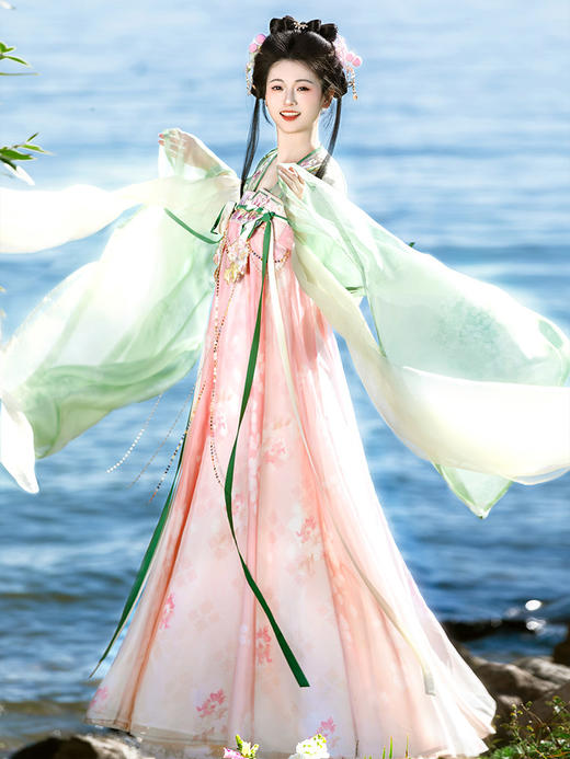 【重回汉唐春雨落花】正品原创改良广袖襦齐胸衫裙襦裙唐制仙气汉服女 商品图3