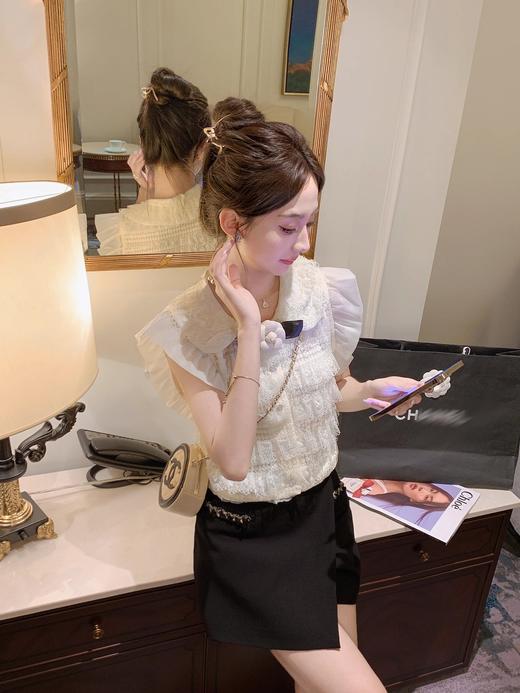 张心子【布蕾甜茶】富家千金风气质雪纺衫上衣 U2504050 商品图4