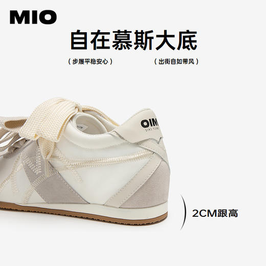 MIO米奥女鞋芭蕾德训鞋阿甘鞋板鞋百搭复古内增高休闲运动鹦鹉鞋M254503181 商品图4