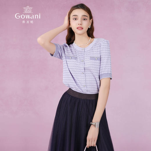 乔万尼针织衫女新款短袖新品小香风EM2M893 商品图1