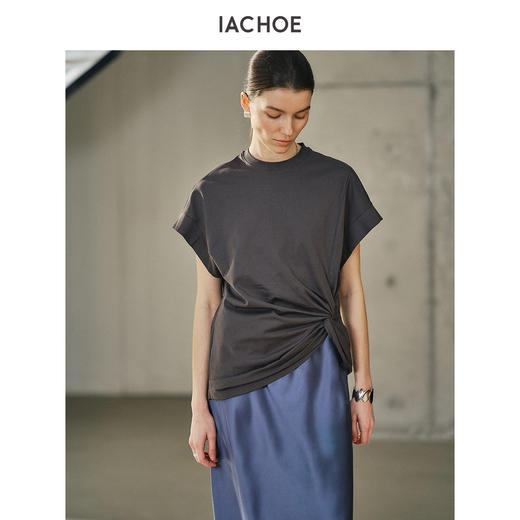 棉仓3531501036-IACHOE纽结短袖T恤 商品图2