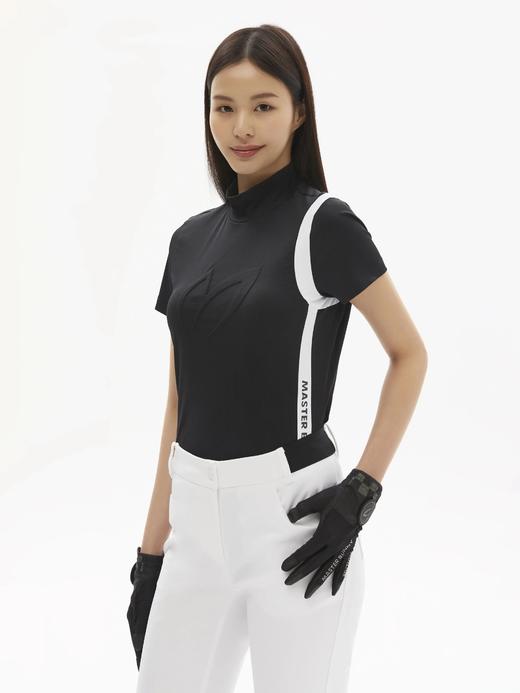 Master Bunny 高尔夫 女士 刺绣logo拼色条纹针织短袖T恤 商品图4