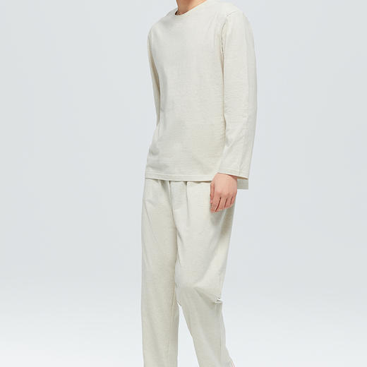 素道有机棉男士家居服 短款V领 长款圆领 100%棉有机认证薄款套装 商品图3