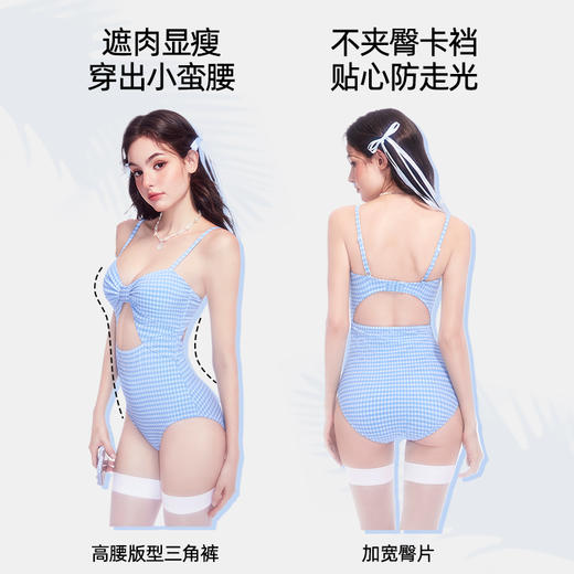 好奇蜜斯泳衣女高级感泡温泉比基尼性感纯欲显白连体新款春夏  蕾雅 商品图2