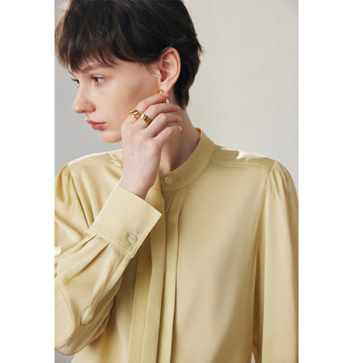真丝衬衫女2025春夏新款白色通勤长袖19姆米弹力双乔桑蚕丝衬衣 商品图1