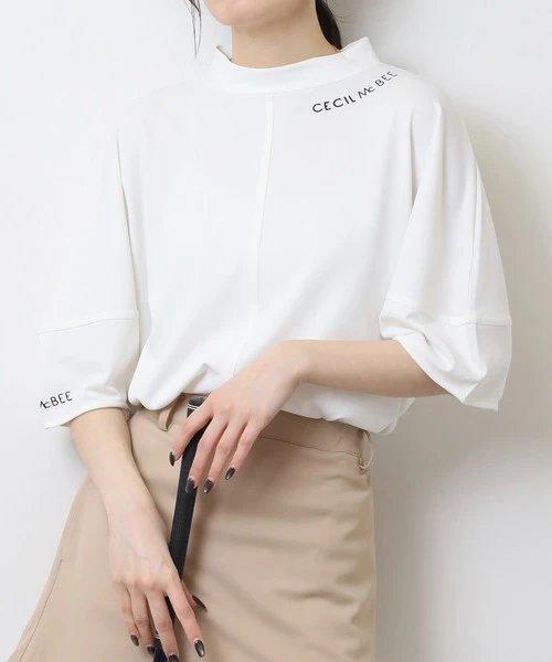 CECIL McBEE green 高尔夫女士 宽松落肩字母半袖T恤 简约舒适 商品图4