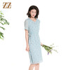 佐尔美夏季新款时尚气质碎花桑蚕丝短袖连衣裙女M42LS46 商品缩略图2
