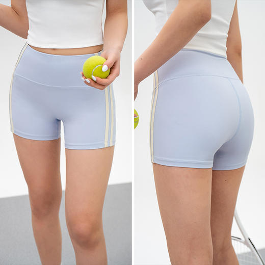 L RECNAVA 高腰提臀三分裤 裸感紧身健身短裤 四面弹 云朵般柔软 侧边双杠减龄时尚百搭 商品图2