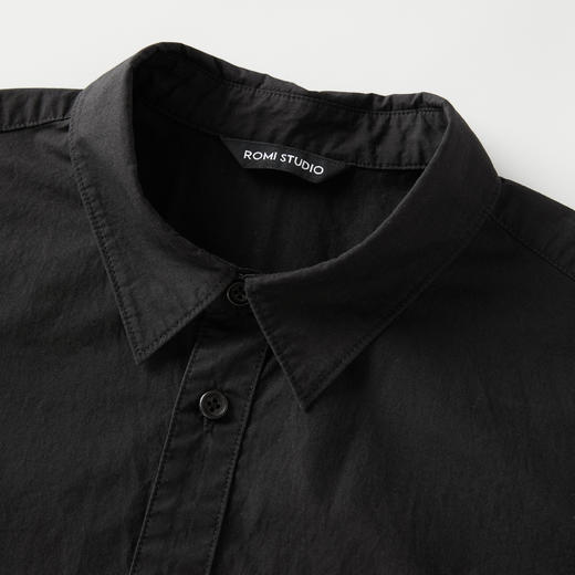 ROMI STUDIO原生肌理感极简黑翻领衬衣RWCSSJ2153 商品图2