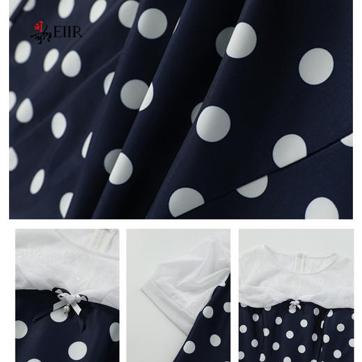 司歌波点鱼尾裙连衣裙紧身短袖显瘦A911100X 商品图2