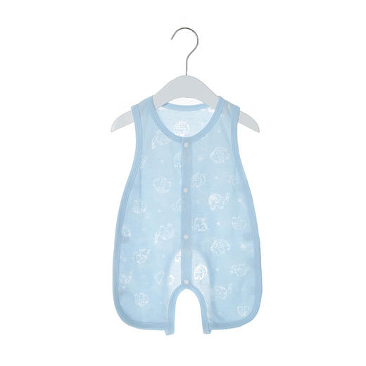 【轻薄透气，柔软舒适】婴儿琵琶衣 夏季宝宝背心包屁衣 女宝镂空连体衣 男新生儿夏无袖哈衣-QQ 商品图2