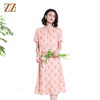 佐尔美夏季新款时尚气质印花桑蚕丝短袖连衣裙女M42LS47 商品缩略图2