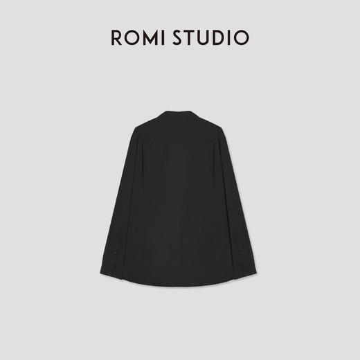 ROMI STUDIO原生肌理感极简黑翻领衬衣RWCSSJ2153 商品图1